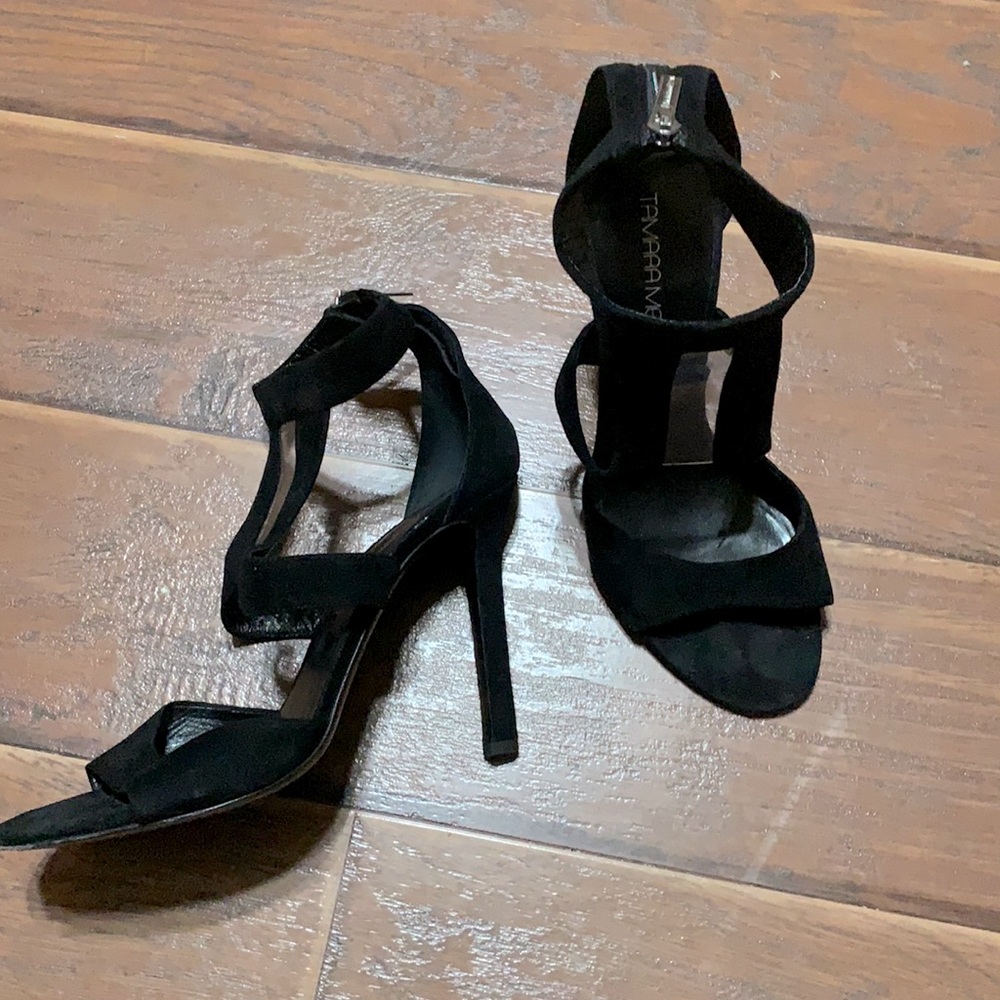 TAMARA MELLON black suede heel